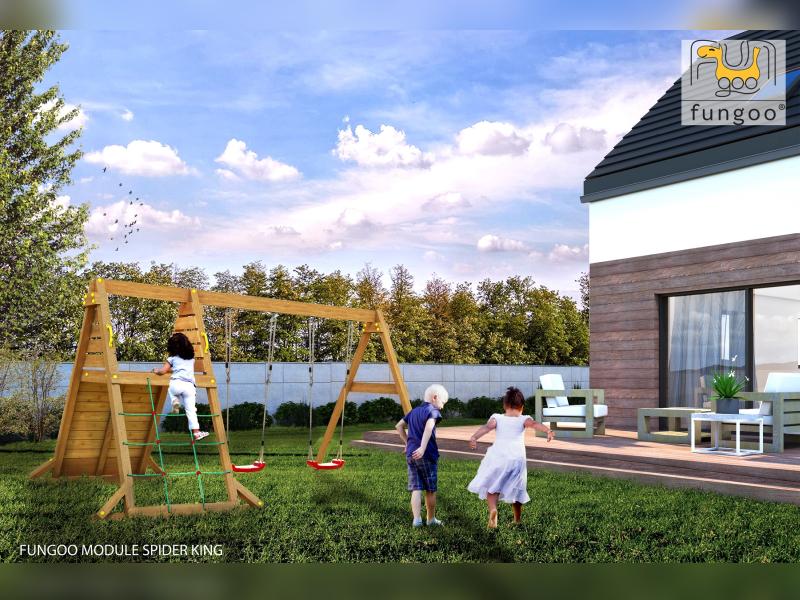 FUNGOO SPIDER KING (Schaukelsitz rot) / NADELHOLZ teak impr.