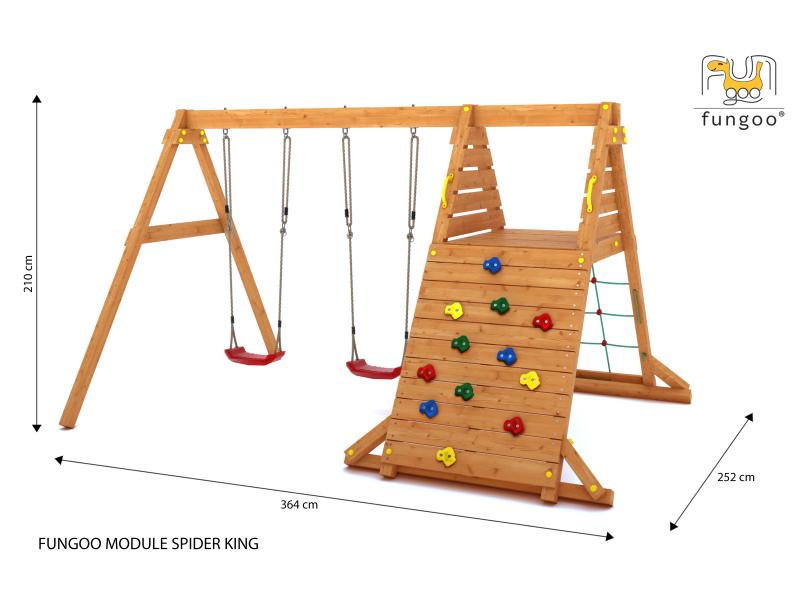 FUNGOO SPIDER KING (Schaukelsitz rot) / NADELHOLZ teak impr.