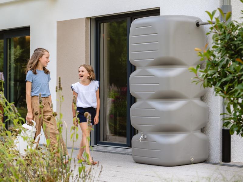 Garantia Regentonne Cubus 1000 Liter, betongrau