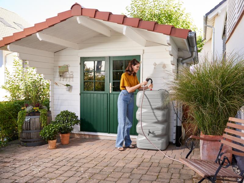 Garantia Regentonne Cubus 340 Liter, betongrau