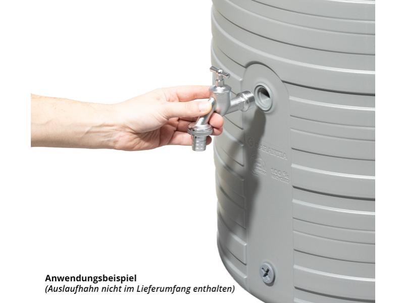 Garantia Regentonne Nordic 2in1, 300 Liter, steingrau, inkl. Pflanzschale