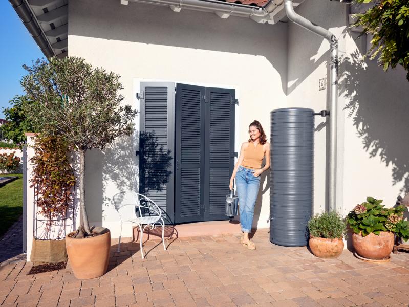 Garantia Regentonne Nordic, 500 Liter, graphit grey