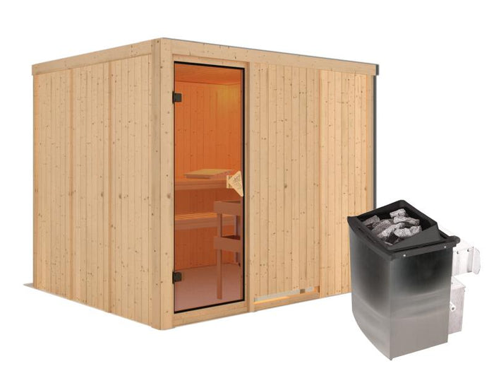 Gobin - Karibu Sauna inkl. 9-kW-Ofen - ohne Dachkranz -