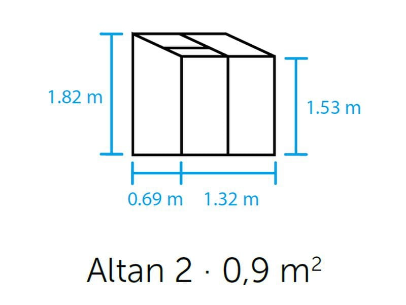 Halls Gewächshaus Altan 2 Alu Blankglas