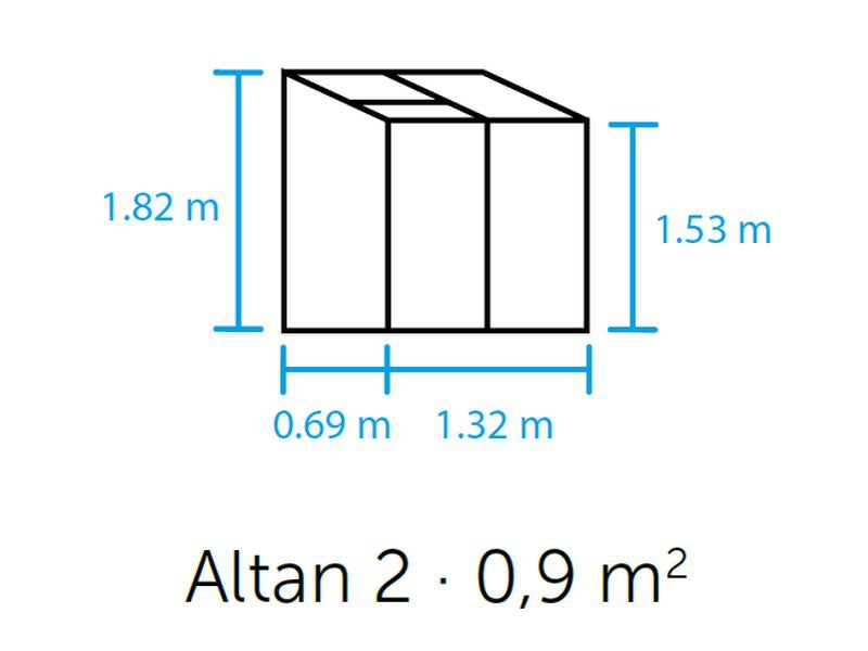 Halls Gewächshaus Altan 2 Alu SDPL
