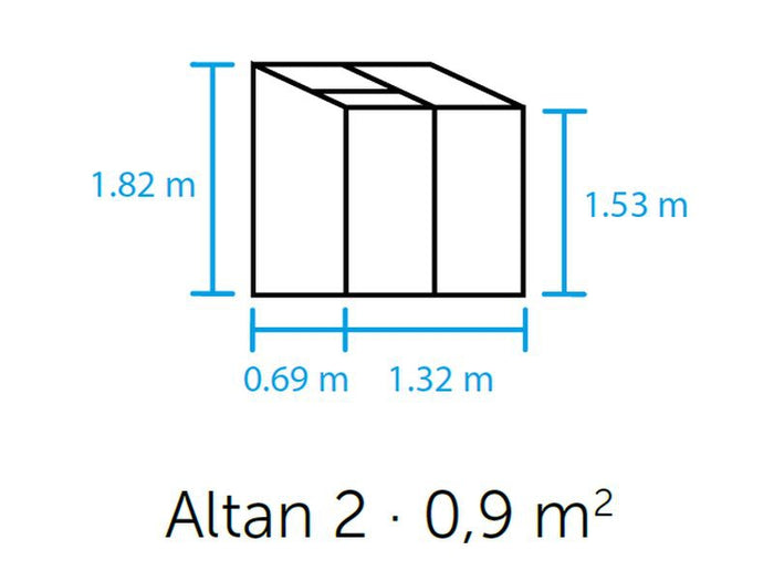 Halls Gewächshaus Altan 2 Alu SDPL