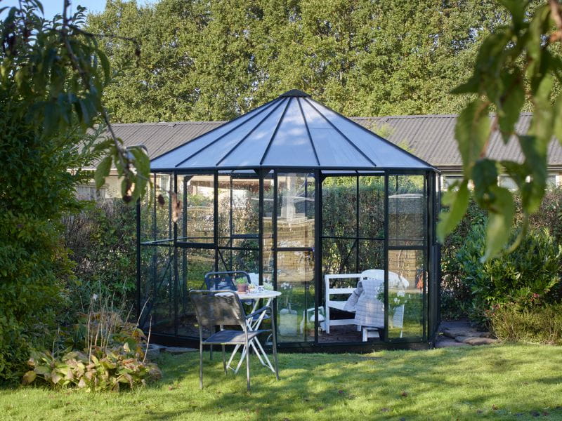 Halls Gewächshaus Atrium Schwarz Sicherheitsglas