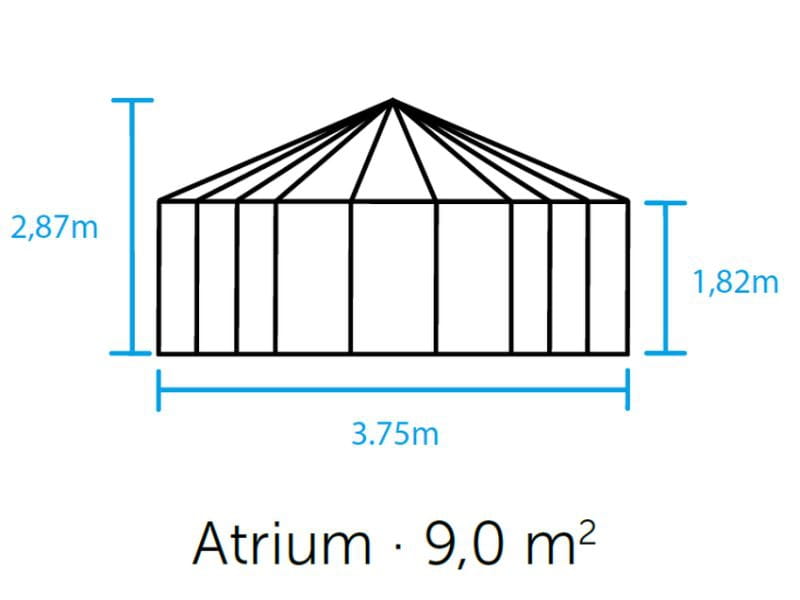 Halls Gewächshaus Atrium Schwarz Sicherheitsglas