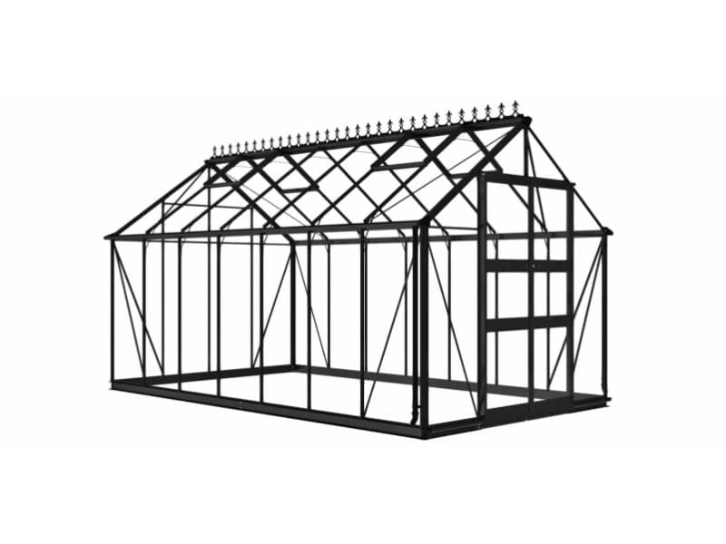 Halls Gewächshaus Cotswold Blockley 814 schwarz mit Sicherheitsglas