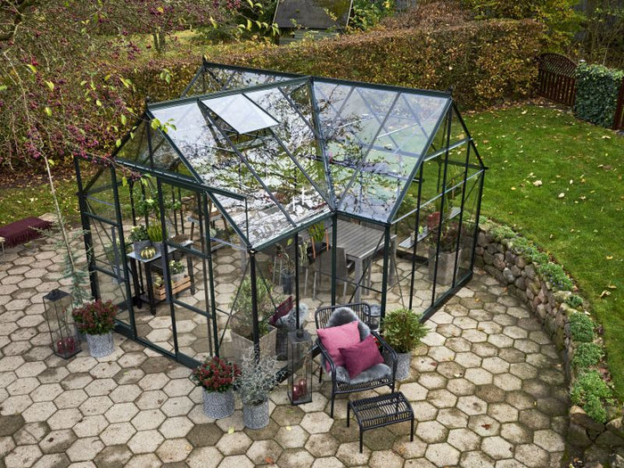 Halls Gewächshaus Garden Room Grün Sicherheitsglas