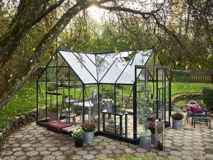 Halls Gewächshaus Garden Room Grün Sicherheitsglas