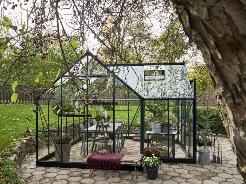 Halls Gewächshaus Garden Room Grün Sicherheitsglas