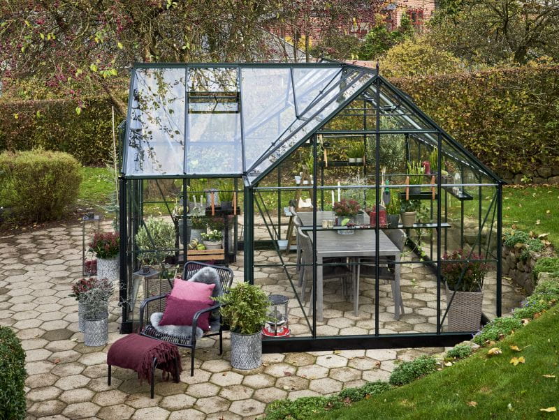 Halls Gewächshaus Garden Room Grün Sicherheitsglas