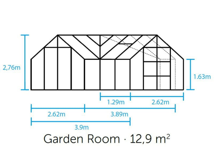 Halls Gewächshaus Garden Room Grün Sicherheitsglas