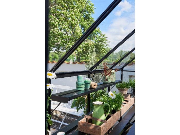 Halls Gewächshaus Integriertes Regal - Qube - schwarz - 2 Sektionen