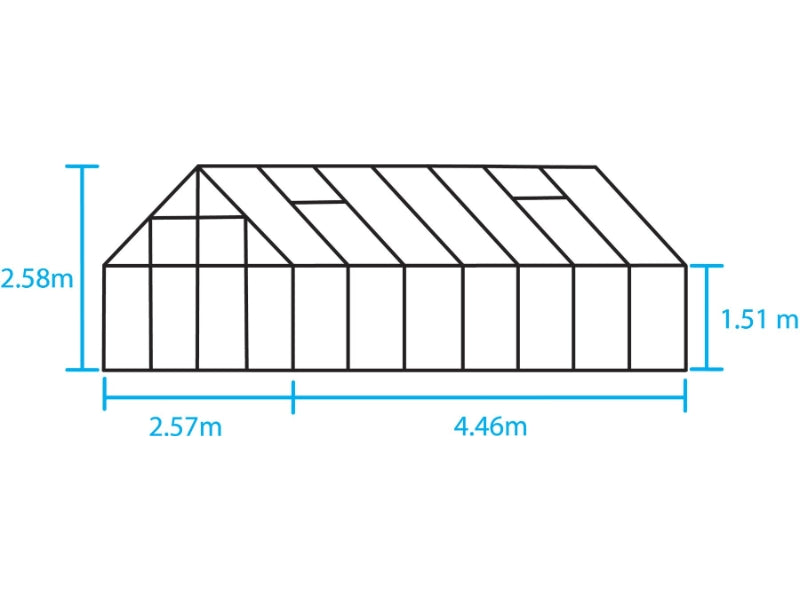 Halls Gewächshaus Magnum 148 Alu Sicherheitsglas