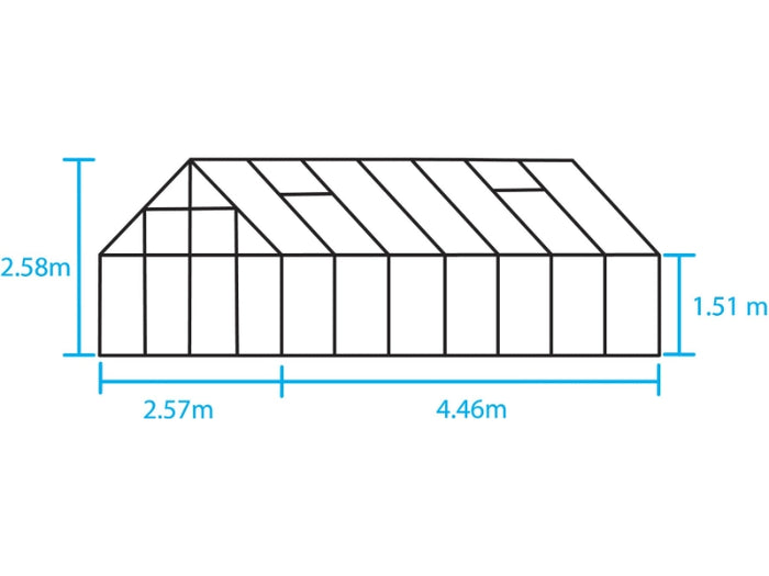 Halls Gewächshaus Magnum 148 Alu Sicherheitsglas