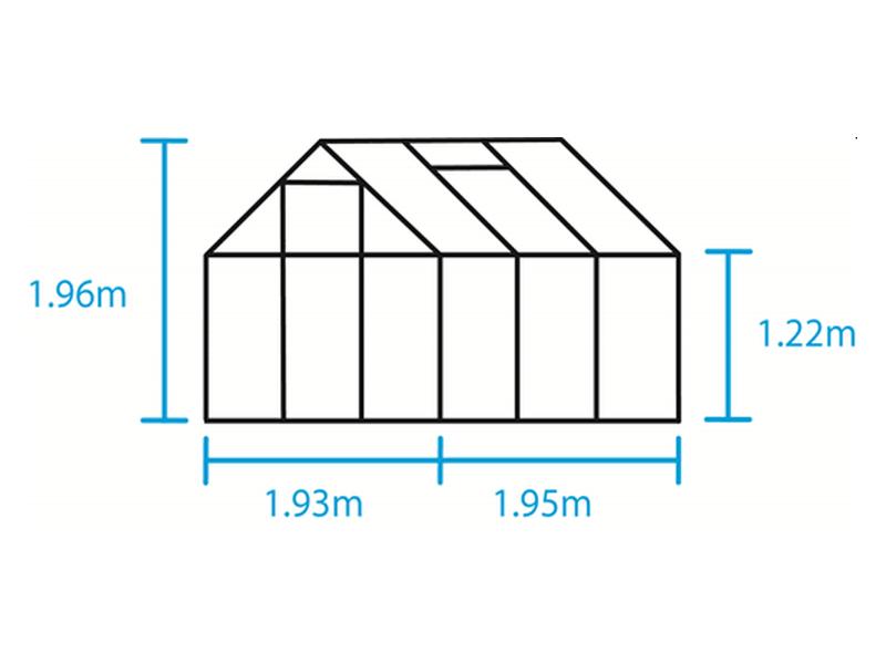 Halls Gewächshaus Popular 66 Alu Blankglas