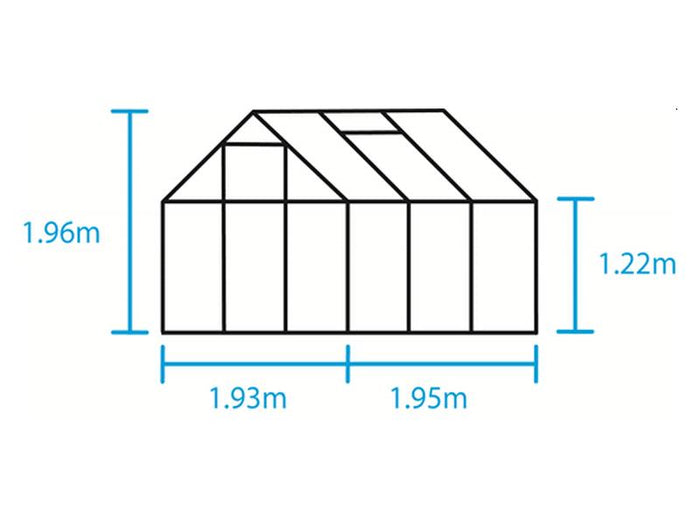 Halls Gewächshaus Popular 66 Alu Blankglas
