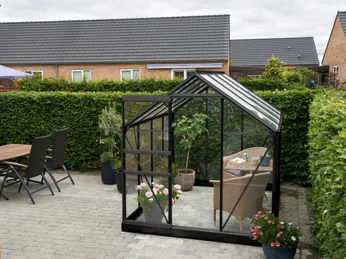 Halls Gewächshaus Popular 86 Schwarz Blankglas