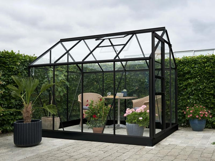 Halls Gewächshaus Popular 86 Schwarz Sicherheitsglas