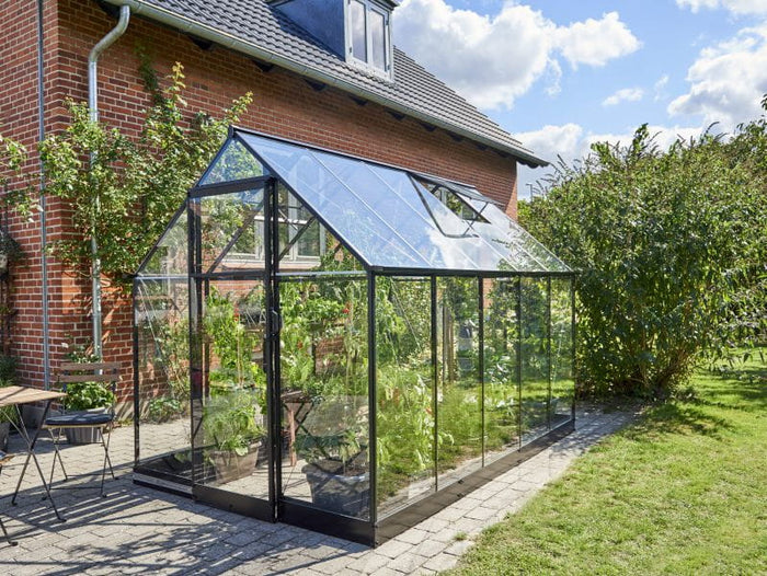 Halls Gewächshaus Qube 610 Schwarz Sicherheitsglas