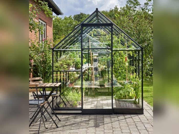 Halls Gewächshaus Qube 610 Schwarz Sicherheitsglas