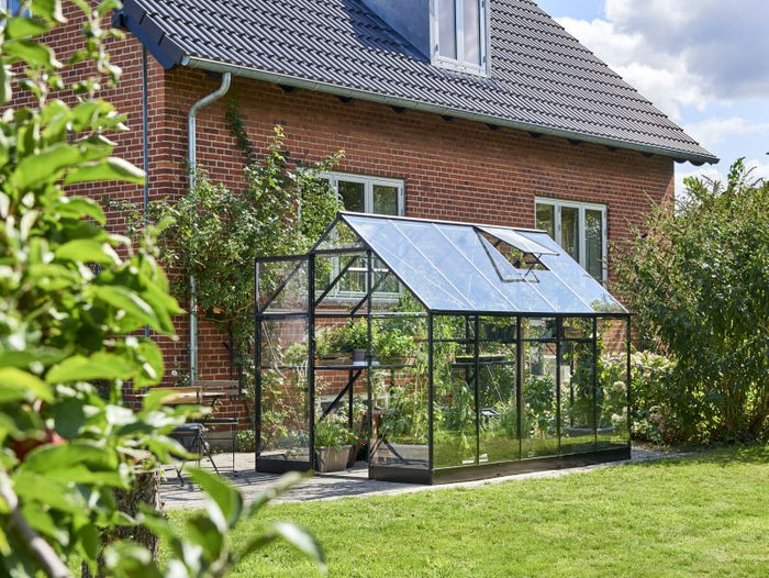 Halls Gewächshaus Qube 610 Schwarz Sicherheitsglas