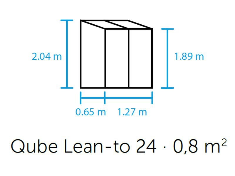 Halls Gewächshaus Qube Lean-to 24 Schwarz Sicherheitsglas