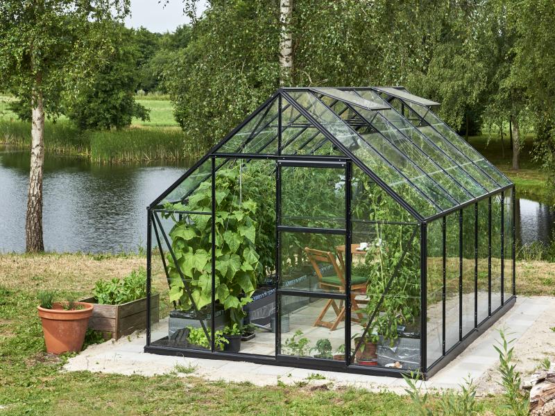 Halls Gewächshaus Universal 128 Schwarz Blankglas