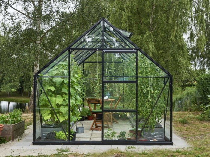 Halls Gewächshaus Universal 148 Schwarz 3 mm Blankglas