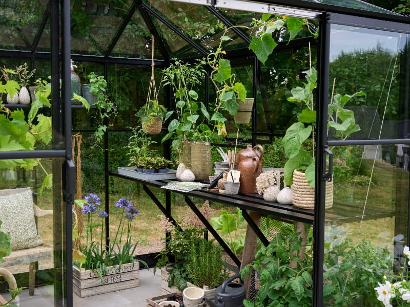 Halls Lamellentisch - Qube Square - schwarz