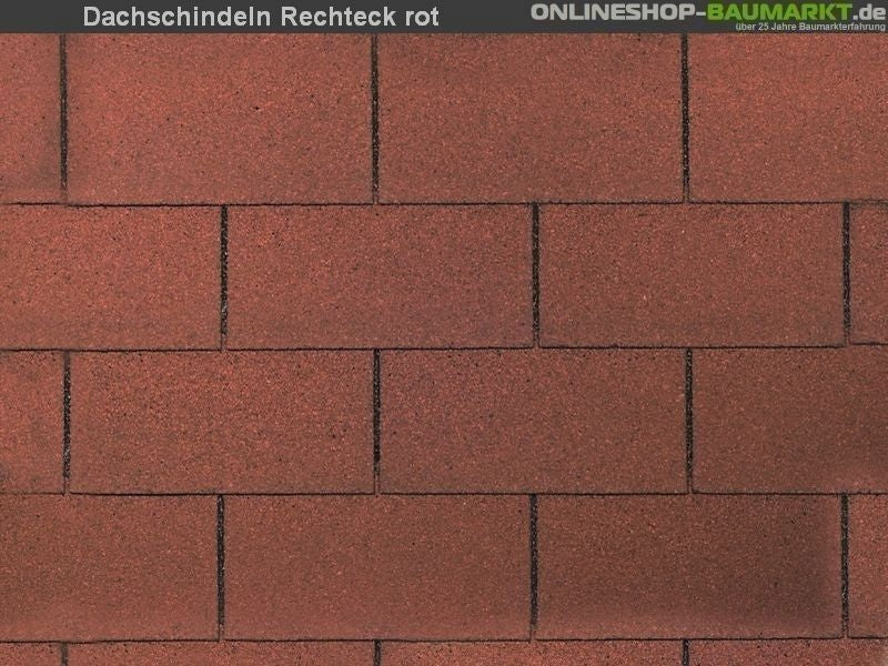 inkl. Wolff Dachschindeln Rechteck rot 16 Pak.