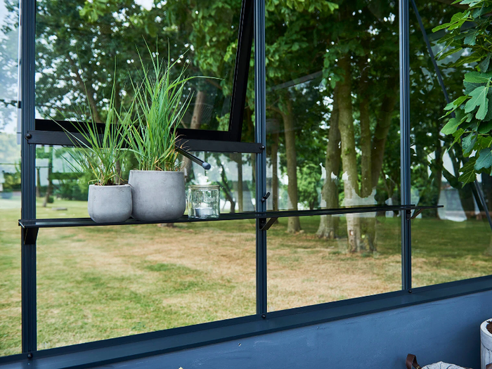 Juliana Alu-Regal  Schwarz 150x15 cm incl. Halter