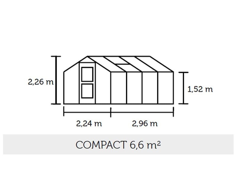 Juliana Gewächshaus Compact 6.6 Anthrazit, 3mm Sicherheitsglas