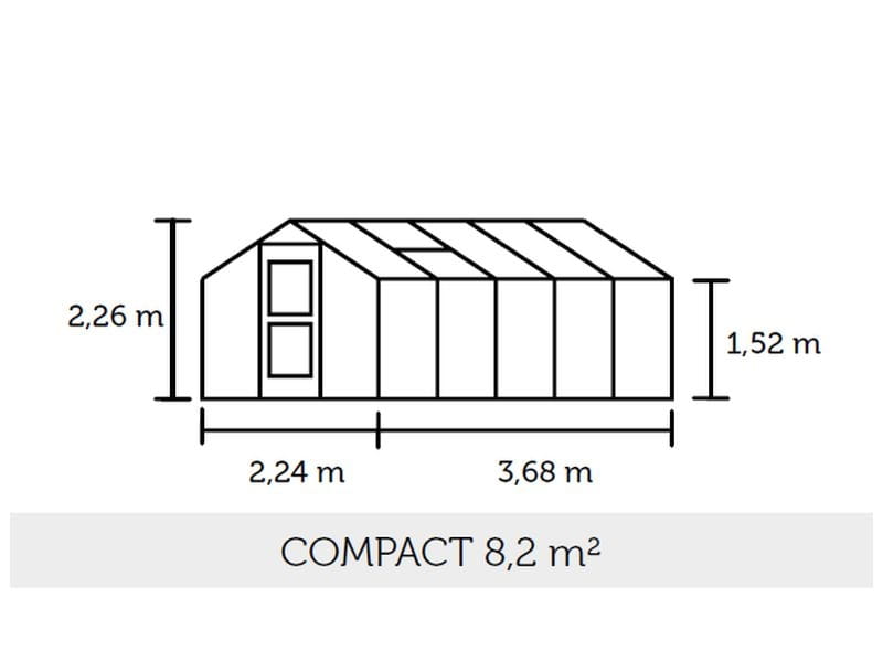 Juliana Gewächshaus Compact 8.2 Alu Sicherheitsglas