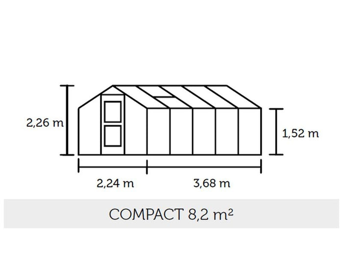 Juliana Gewächshaus Compact 8.2 Anthrazit, 3mm Sicherheitsglas