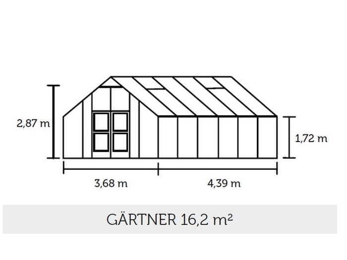 Juliana Gewächshaus Gärtner 16.2 anthrazit,10 mm Stegdoppelplatten