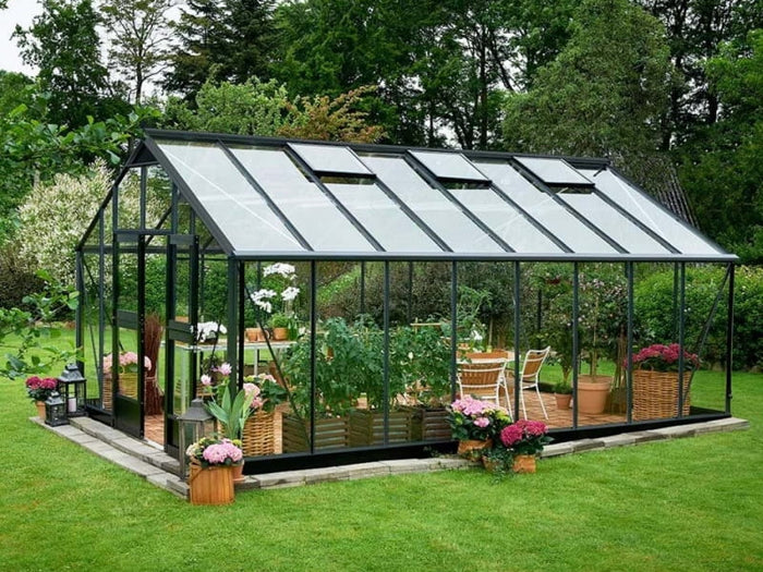 Juliana Gewächshaus Gärtner 21.4 anthrazit pulverbschichtet, 3mm Sicherheitsglas