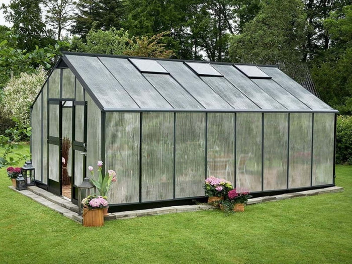 Juliana Gewächshaus Gärtner 21.4 anthrazit pulverbeschichtet, 10 mm Stegdoppelplatten