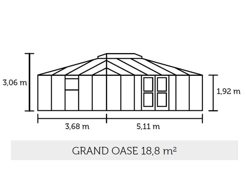 Juliana Gewächshaus Grand Oase 18,8 qm, Anthrazit pulverbeschichtet, 3mm Sicherheitsglas