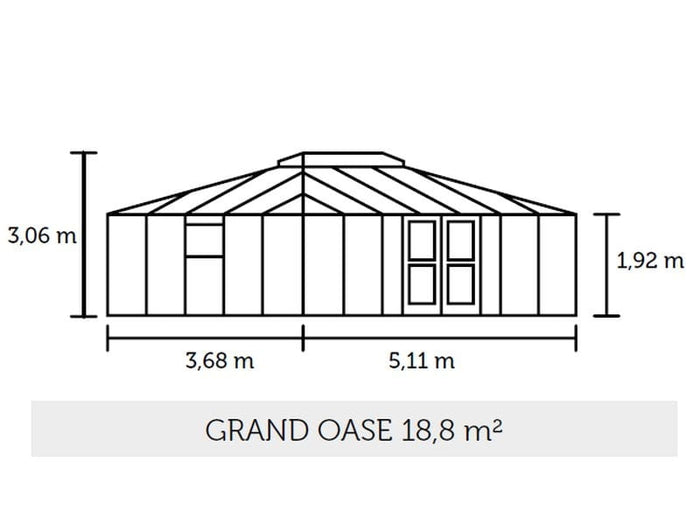 Juliana Gewächshaus Grand Oase 18,8 qm, Anthrazit pulverbeschichtet, 3mm Sicherheitsglas
