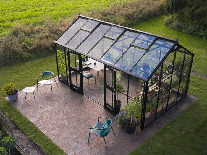 Juliana Gewächshaus Jubii 60 Schwarz 15,1 m² mit 3 mm Sicherheitsglas