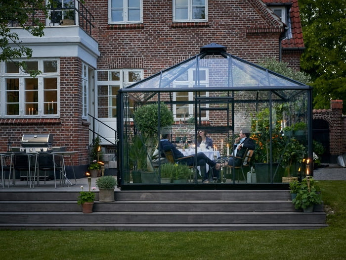 Juliana Gewächshaus Oase 13,5 qm Anthrazit pulverbeschichtet, 3mm Sicherheitsglas