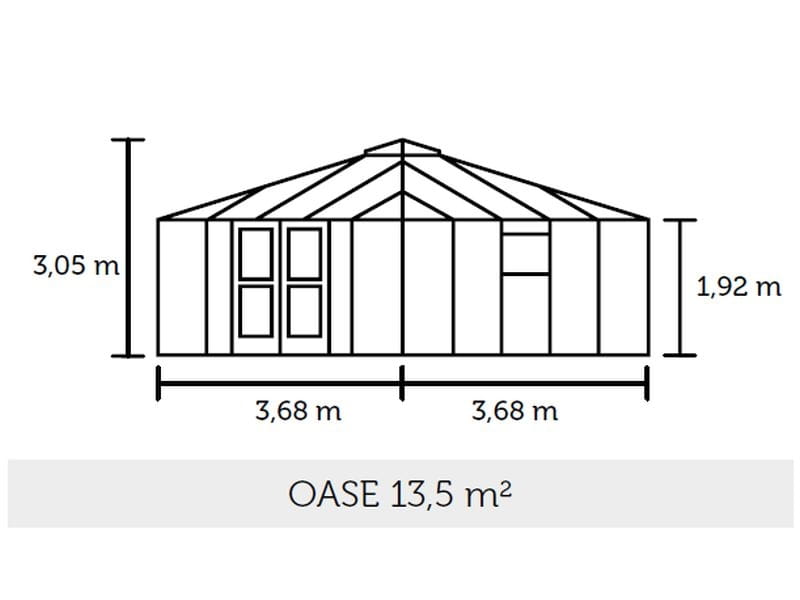 Juliana Gewächshaus Oase 13,5 qm Anthrazit pulverbeschichtet, 3mm Sicherheitsglas