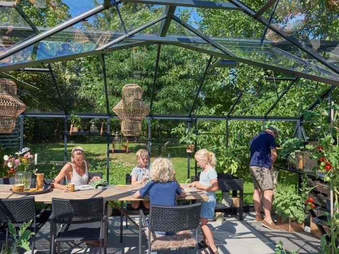 Juliana Gewächshaus Orangerie 21,5 qm, Anthrazit mit 3mm Sicherheitsglas