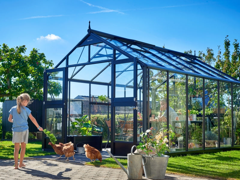 Juliana Gewächshaus Premium 13.0 anthrazit pulverbeschichtet, 3mm Sicherheitsglas