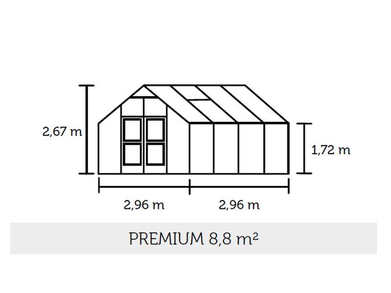 Juliana Gewächshaus Premium 8.8 Alu Sicherheitsglas