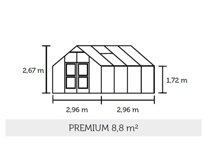 Juliana Gewächshaus Premium 8.8 anthrazit SDPL 10 mm