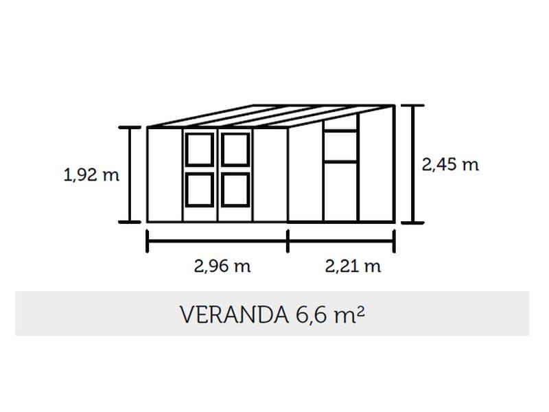 Juliana Gewächshaus Veranda 6.6 Aluminium, 3mm Sicherheitsglas